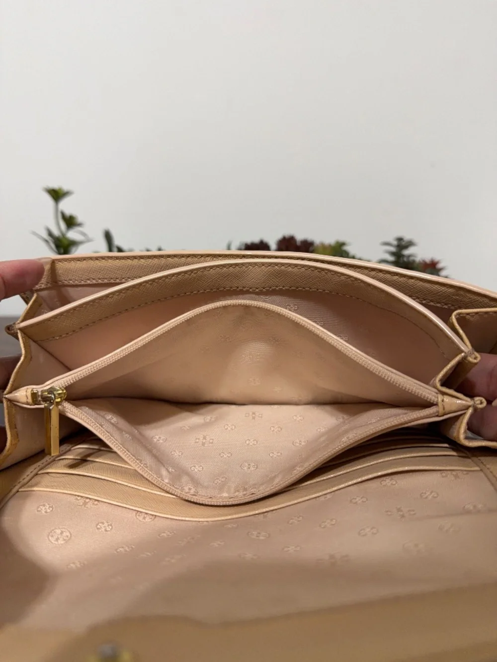 Tory Burch Beige Envelope Clutch